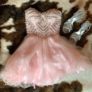 Pink formal mini dress